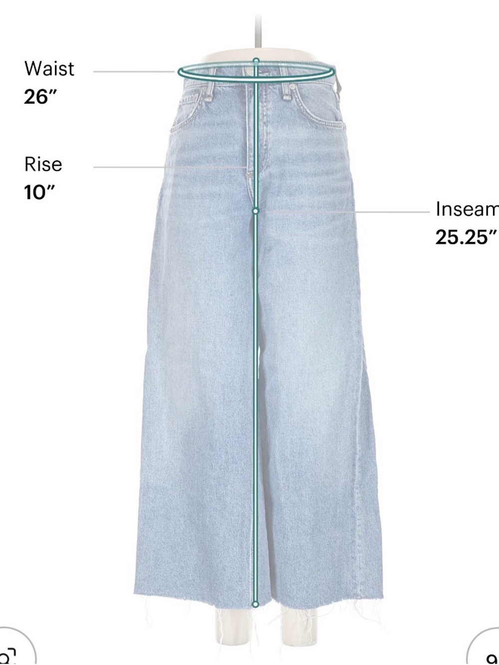 Rag and bone Wide Leg High-Rise Women's Jeans - Light Blue - Picture 3 of 5